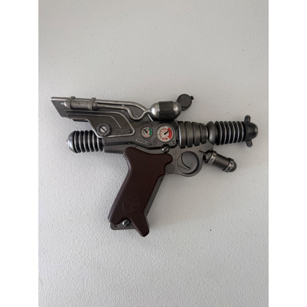 Steampunk Ray Gun Prop Retro Sci-Fi Cosplay Toy Blaster Silver Brown Atompunk